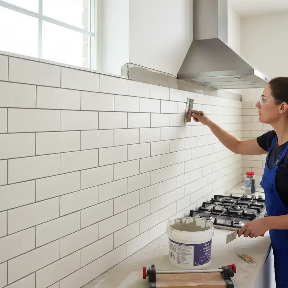 Tiling a kitchen wall