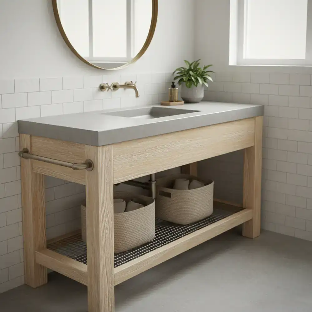 A custom built DIY bathroom vanity